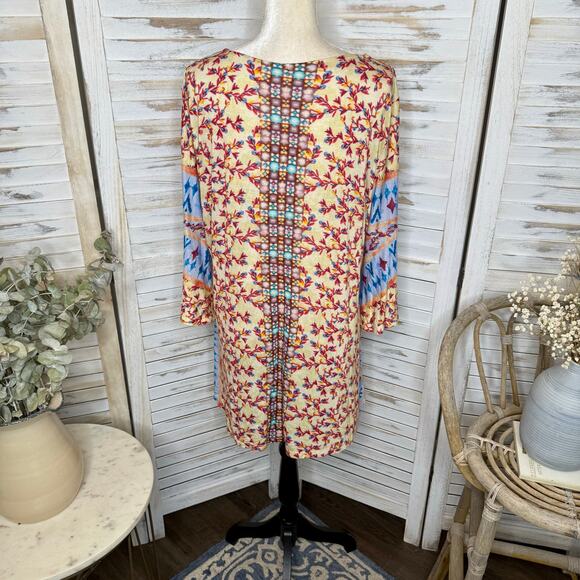 SOFT SURROUNDINGS Womens XL Boho Colorful Embroidered Tunic Top 3/4 Sleeve Artsy - Picture 14 of 16